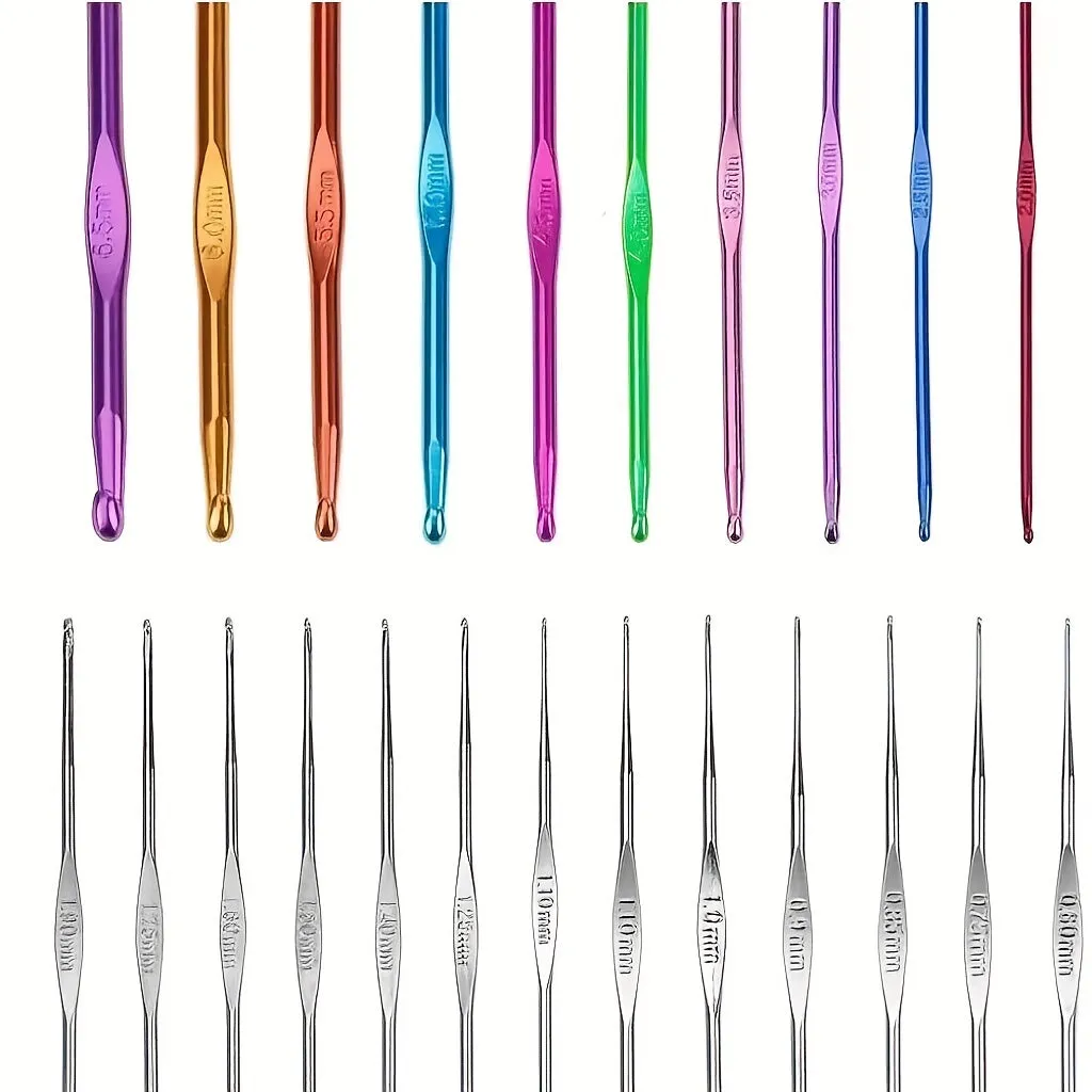 100pc Crochet Hooks Set with Full Knitting Accessories and Bag