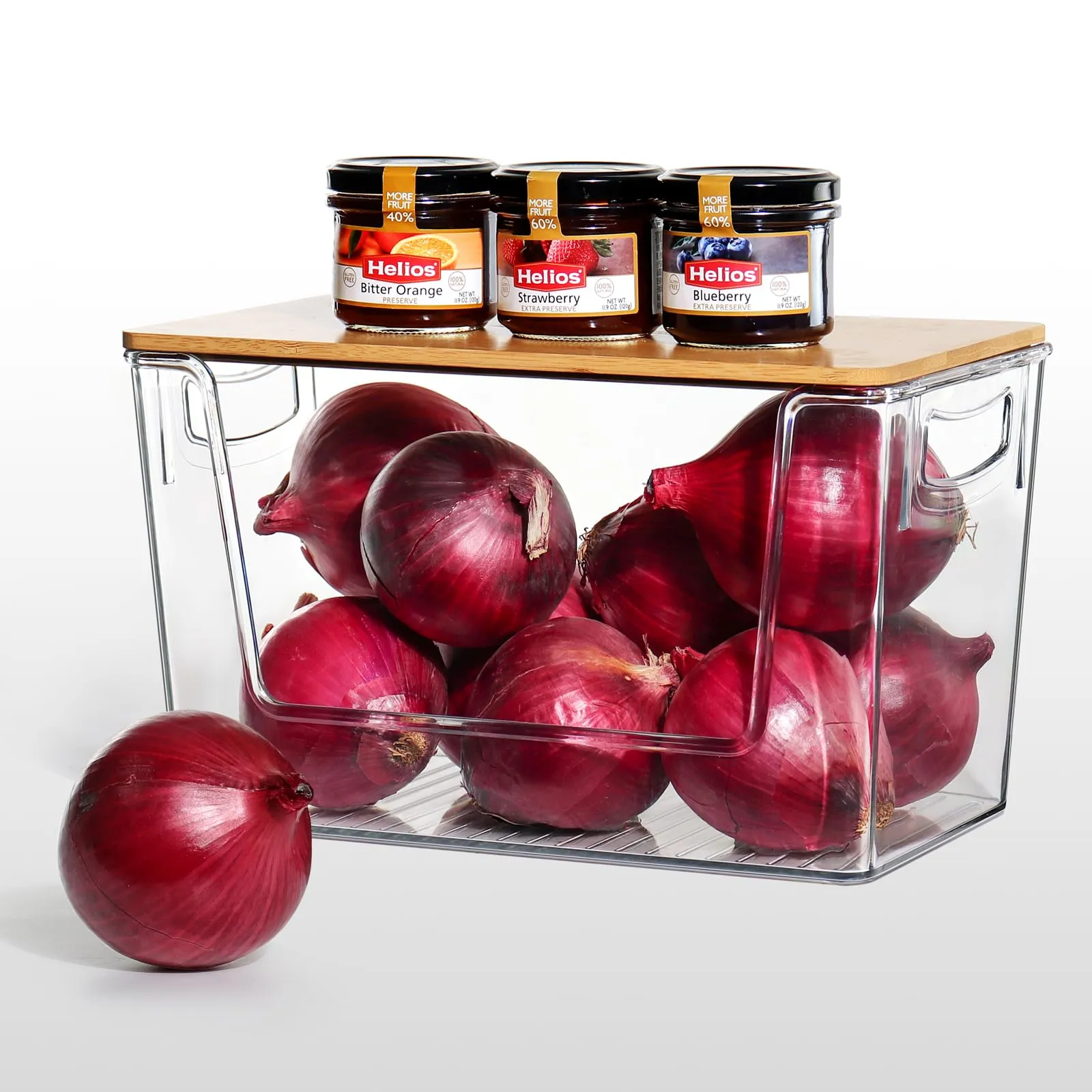 2 Set Pantry Organizer Storage Stackable Kitchen Laundry Organizers for Onion, Potato, Fruit, Produce, Vegetable