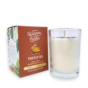 (20% Off) Candle 8oz - Tiger Eye (Protected) Clear Glass by Bee Lucia