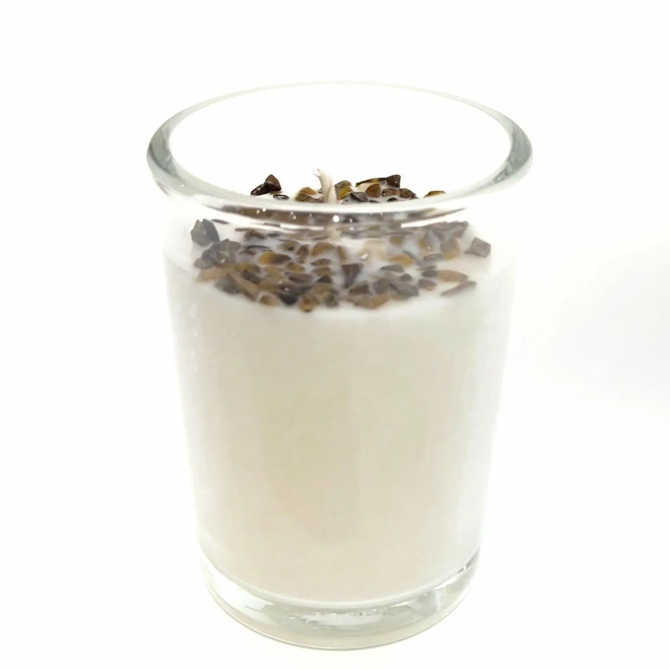 (20% Off) Candle 8oz - Tiger Eye (Protected) Clear Glass by Bee Lucia