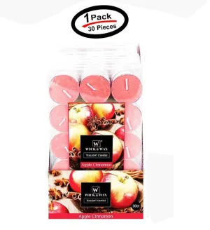 30 PCS Apple Cinnamon Tealights Candles Highly Scented Bulk 3-4 Hour Burn Time