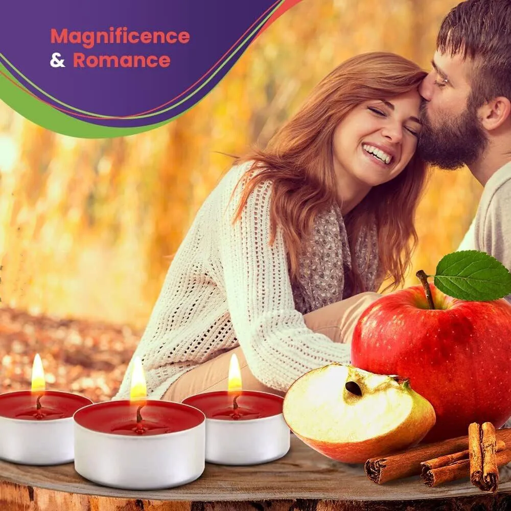 30 PCS Apple Cinnamon Tealights Candles Highly Scented Bulk 3-4 Hour Burn Time