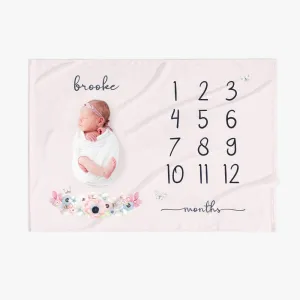 30 x 40 Personalized Name Baby Months Blanket