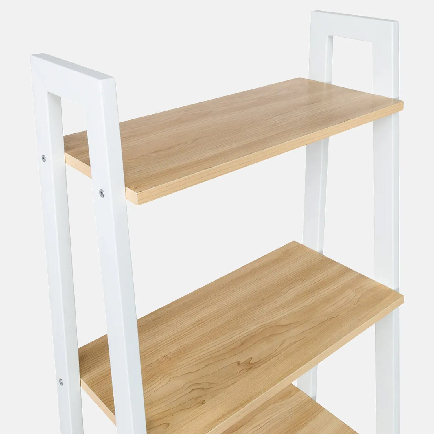 5 Tier Wood and Metal A-Frame Ladder Shelf