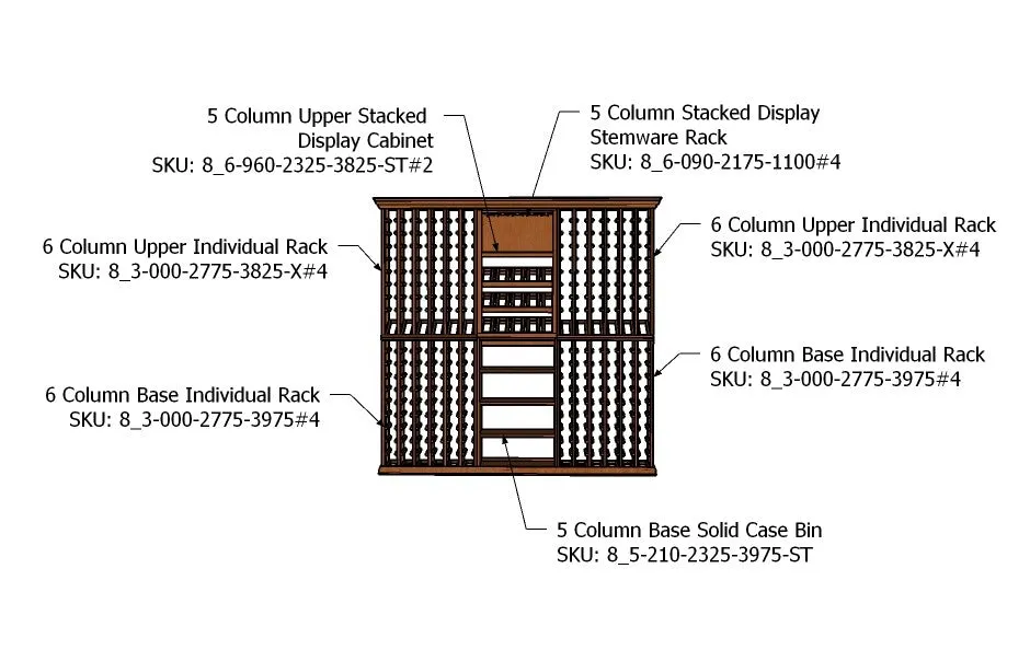 7 Foot Wine Cellar - 320 Bottle Capacity