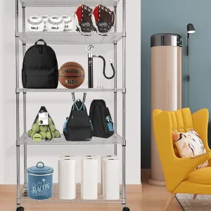 Adjustable Steel Storage Chrome Shelves 5-Tier