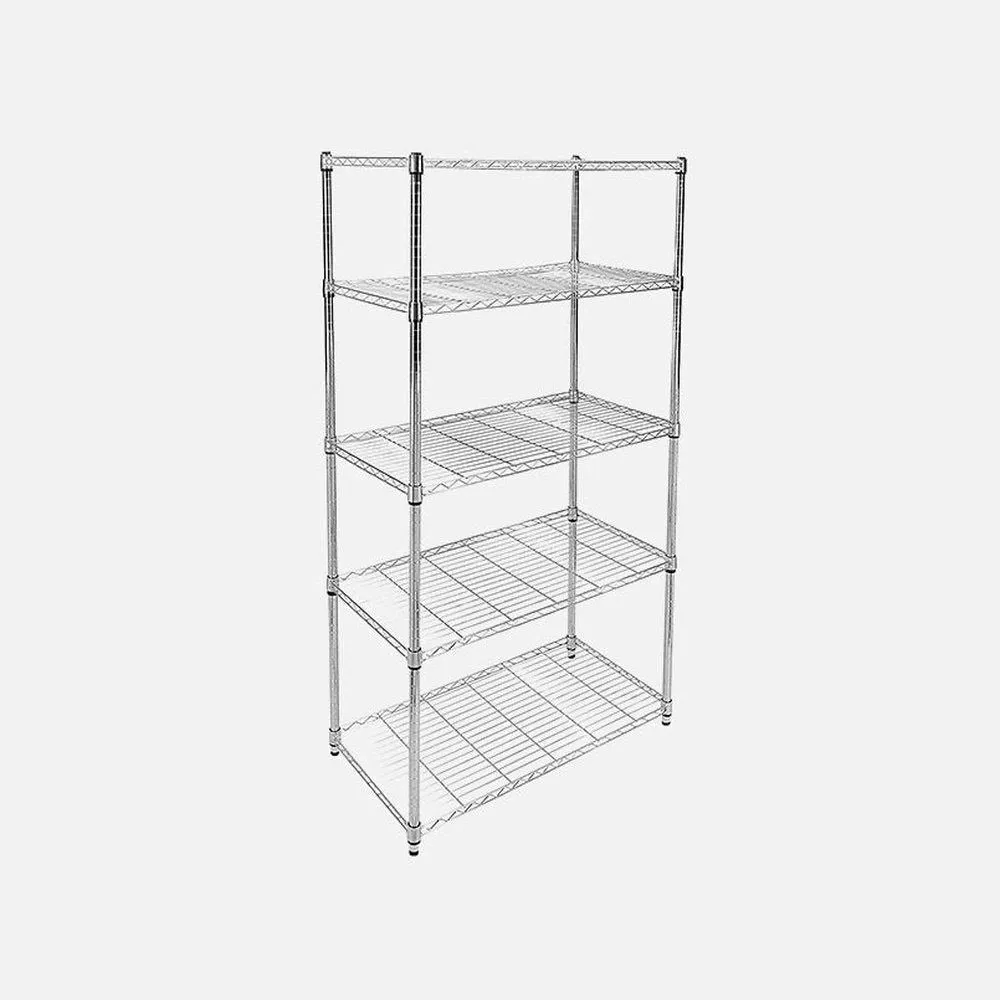 Adjustable Steel Storage Chrome Shelves 5-Tier