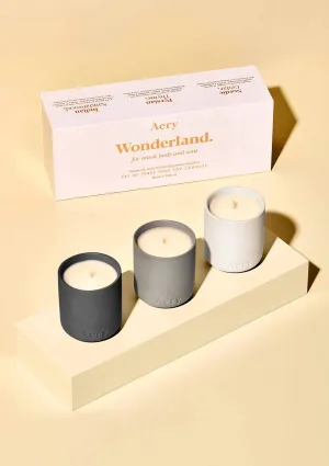 Aery Wonderland Set of Three Votive Candles