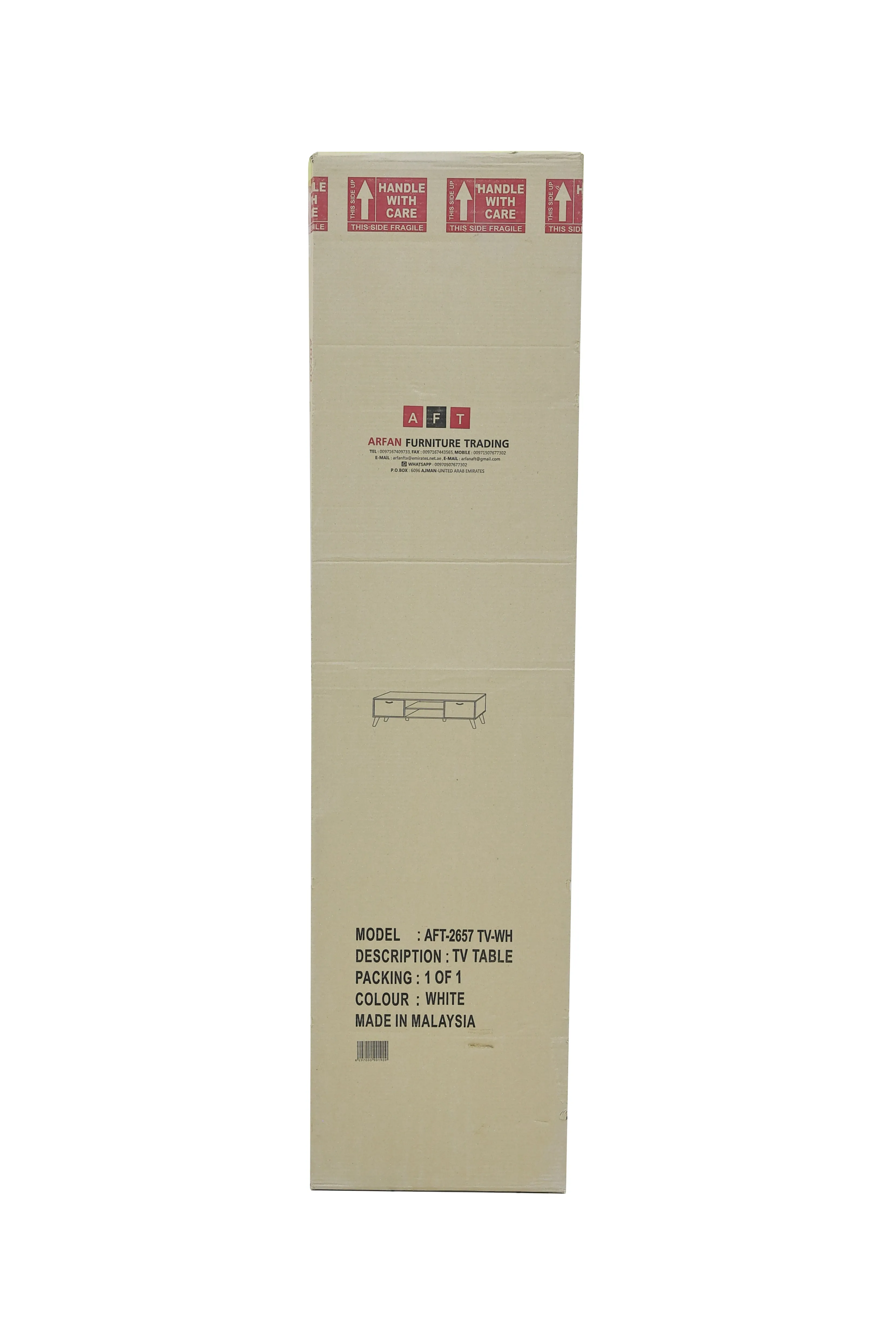 AFT TV RACK/STORAGE UNIT MAJESTIC SERIES, WHITE, 160CM x 40CM x 46CM