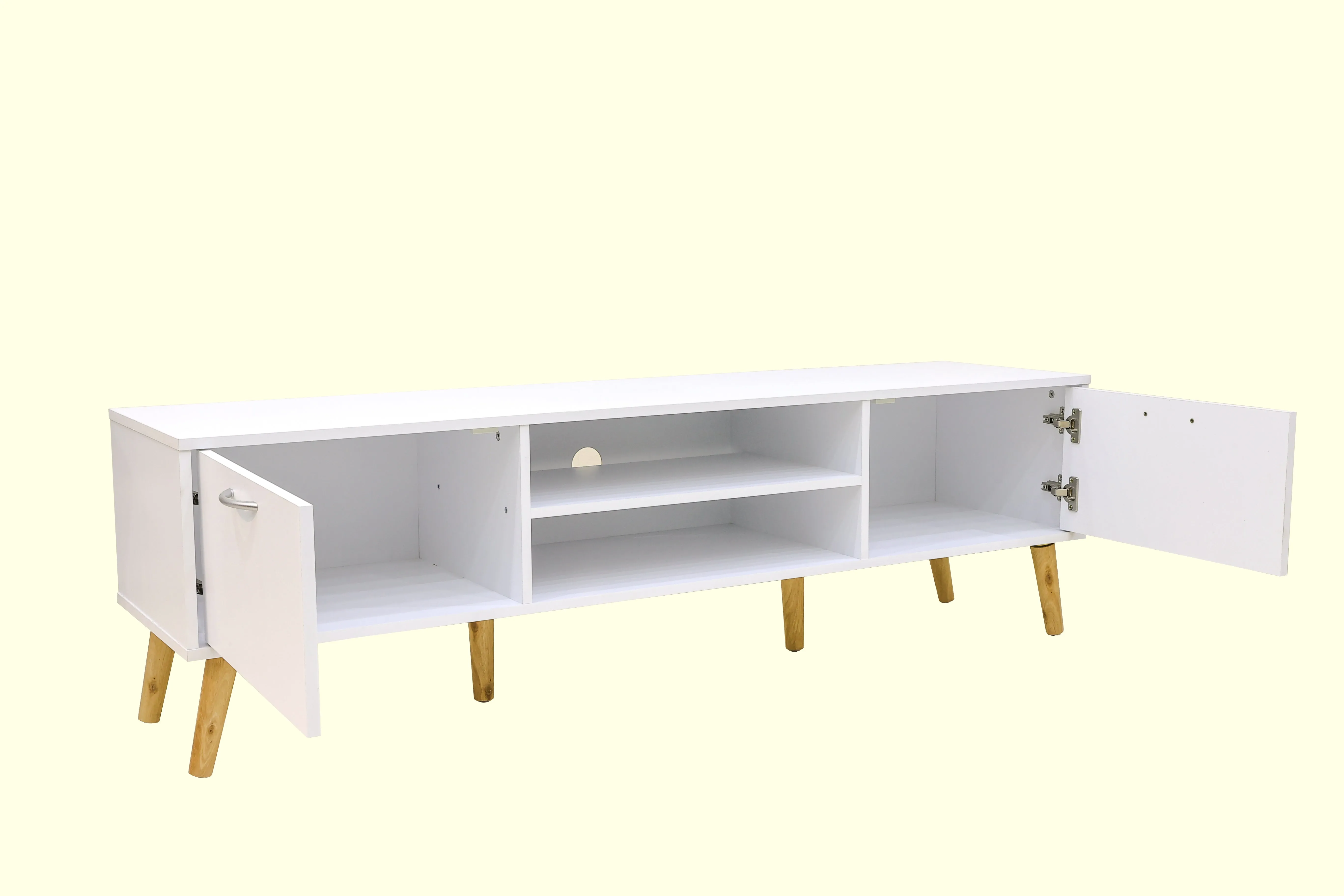 AFT TV RACK/STORAGE UNIT MAJESTIC SERIES, WHITE, 160CM x 40CM x 46CM