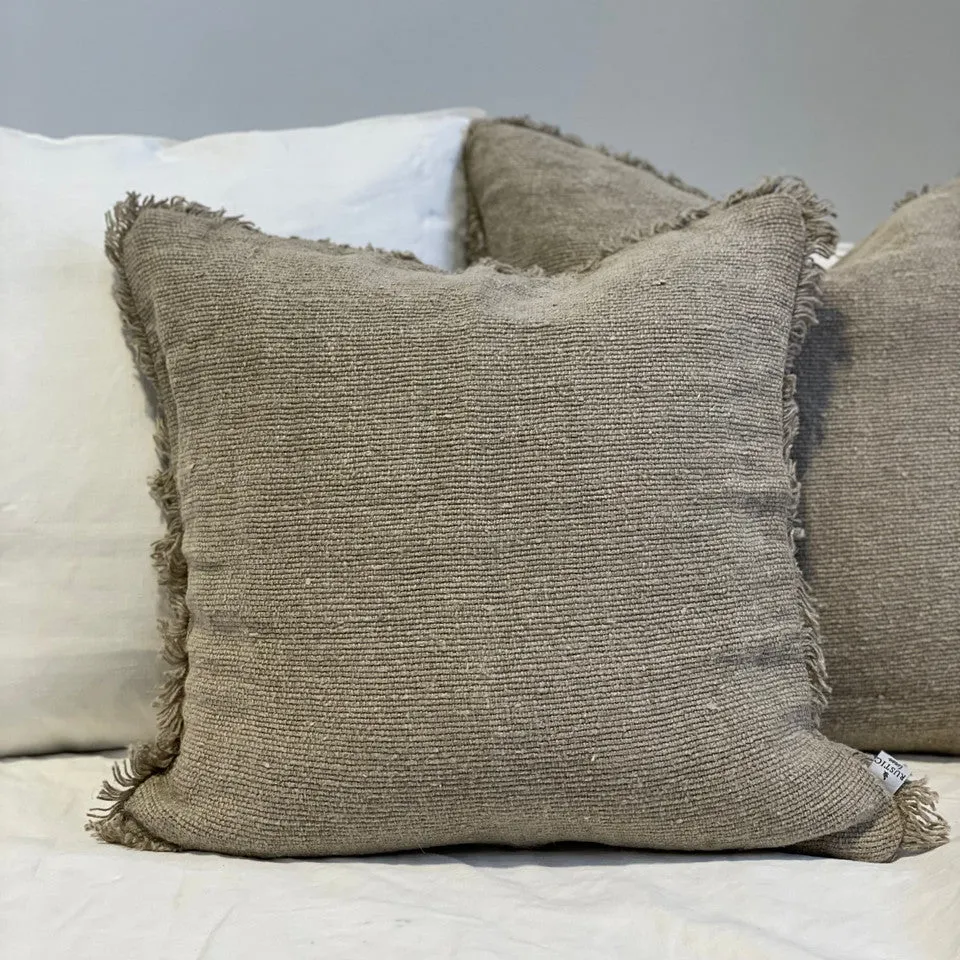 Alder Linen Cushion with Fringe | 40x60cm
