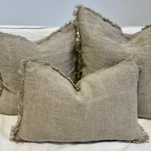 Alder Linen Cushion with Fringe | 40x60cm
