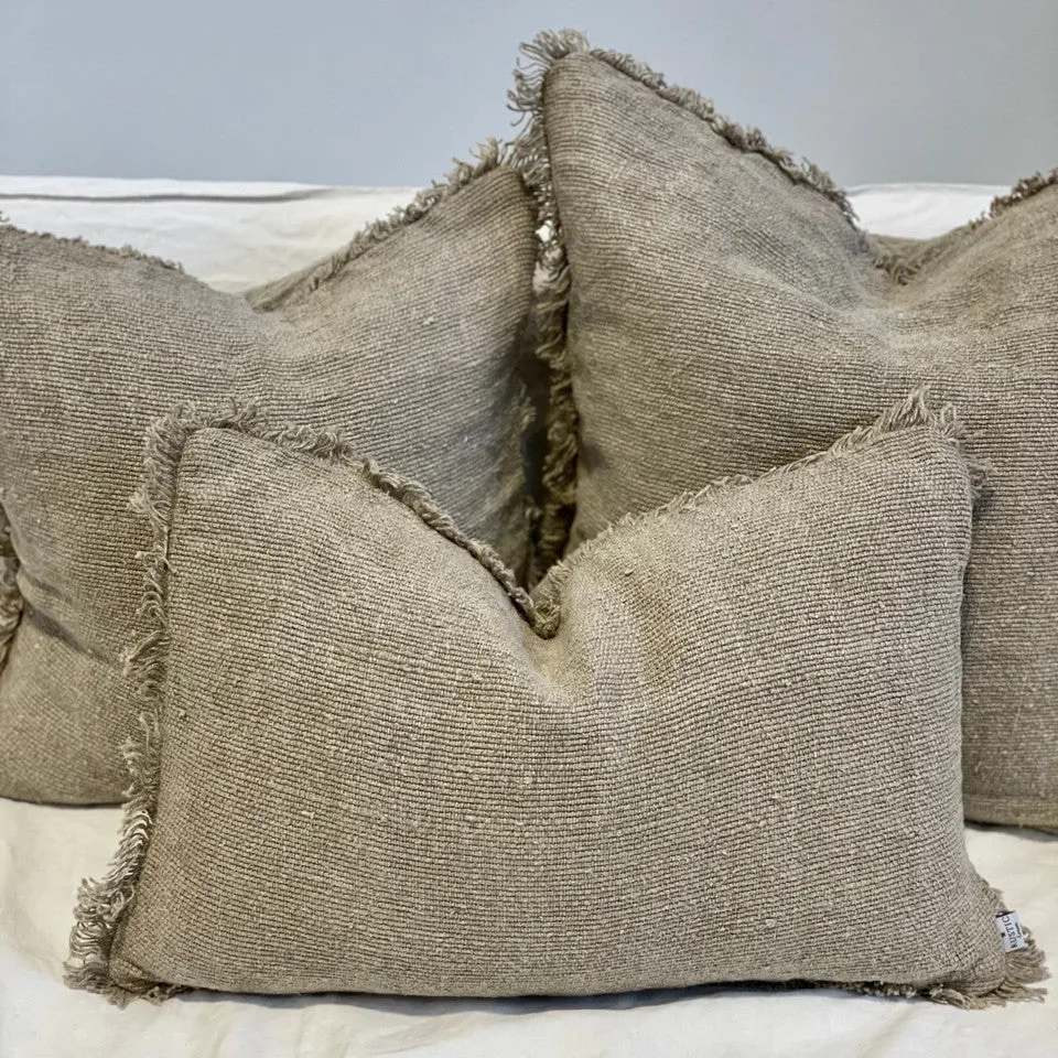 Alder Linen Cushion with Fringe | 40x60cm