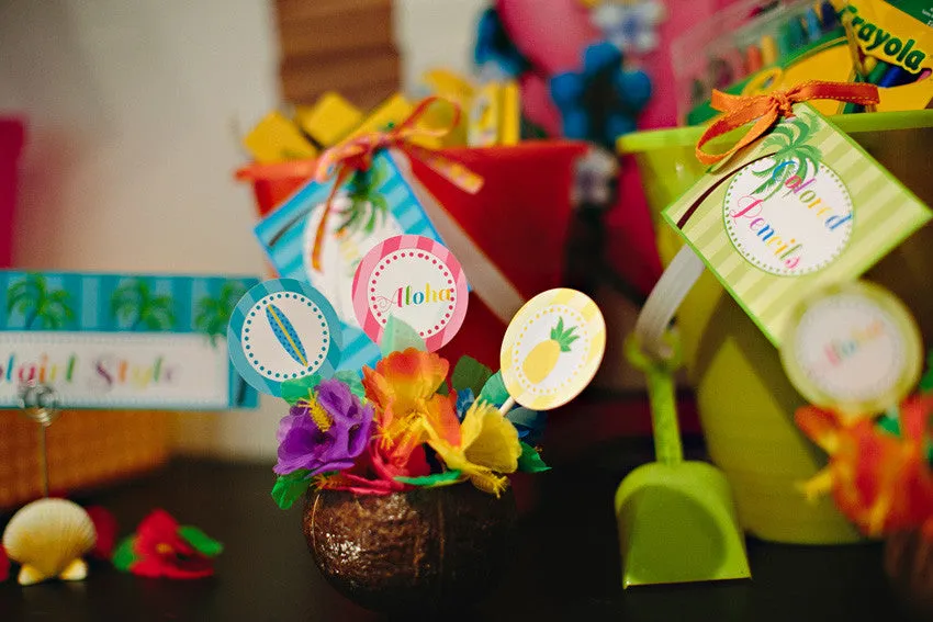 Aloha Pencil Toppers/Tags | Luau | UPRINT | Schoolgirl Style