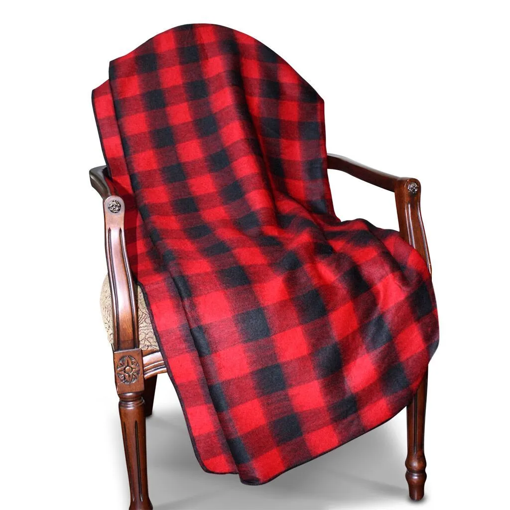 Alpaca Bed Blanket or Alpaca Throw - Buffalo Check