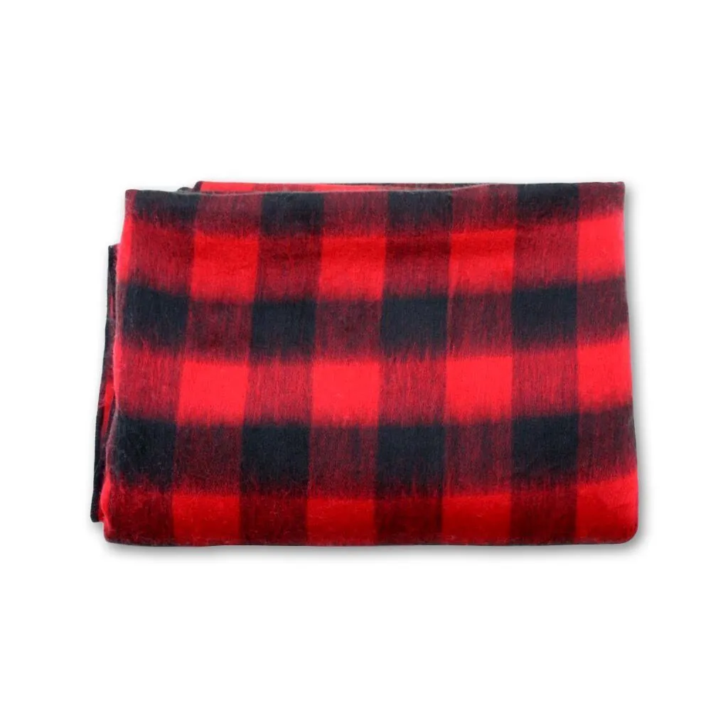 Alpaca Bed Blanket or Alpaca Throw - Buffalo Check