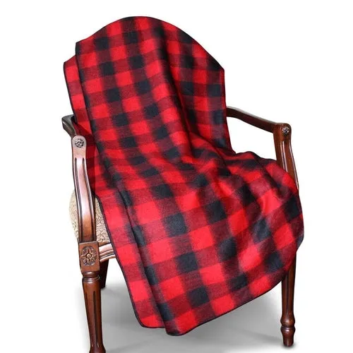 Alpaca Bed Blanket or Alpaca Throw - Buffalo Check
