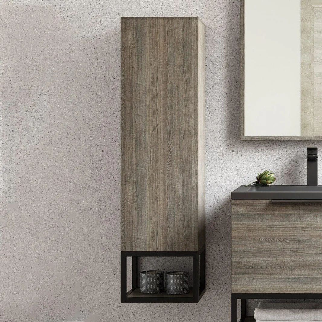 Ambience Matt White Wall Mounted Tall Storage Unit with Optional Frame and Shelf