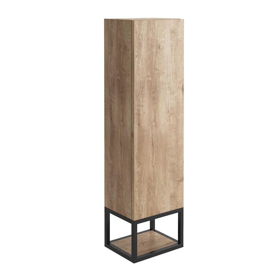 Ambience Rustic Oak Wall Mounted Tall Storage Unit with Optional Frame and Shelf