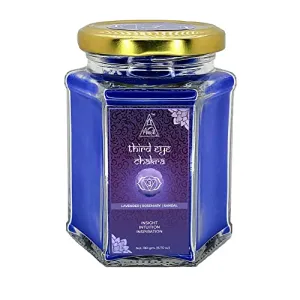 Anshil Third Eye Chakra Candle with Amethyst Crystal | Ajna Candle | Aromatherapy Candle | Chakra Candles | Meditation | Chakra Balancing (Hexa)[GET Free Surprise Gift with Every Order]