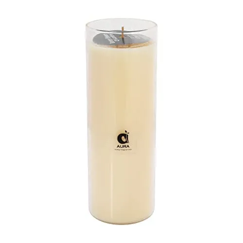 AURA Utility BOROSLATE Glass UNSCENTED Soy Wax Candle VASE - Pack of 3 Ivory