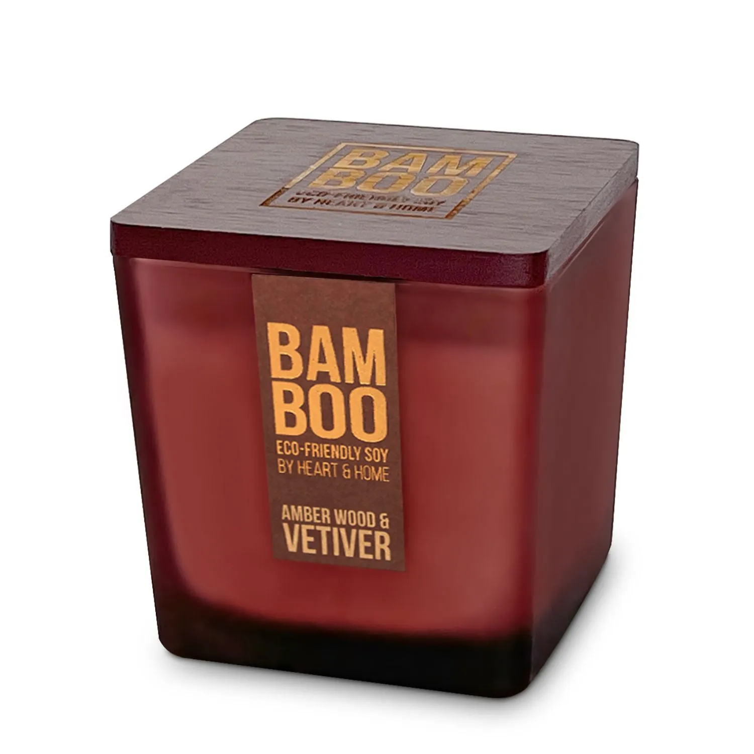 Bamboo 210g Amber Wood & Vetiver Large Jar Candle