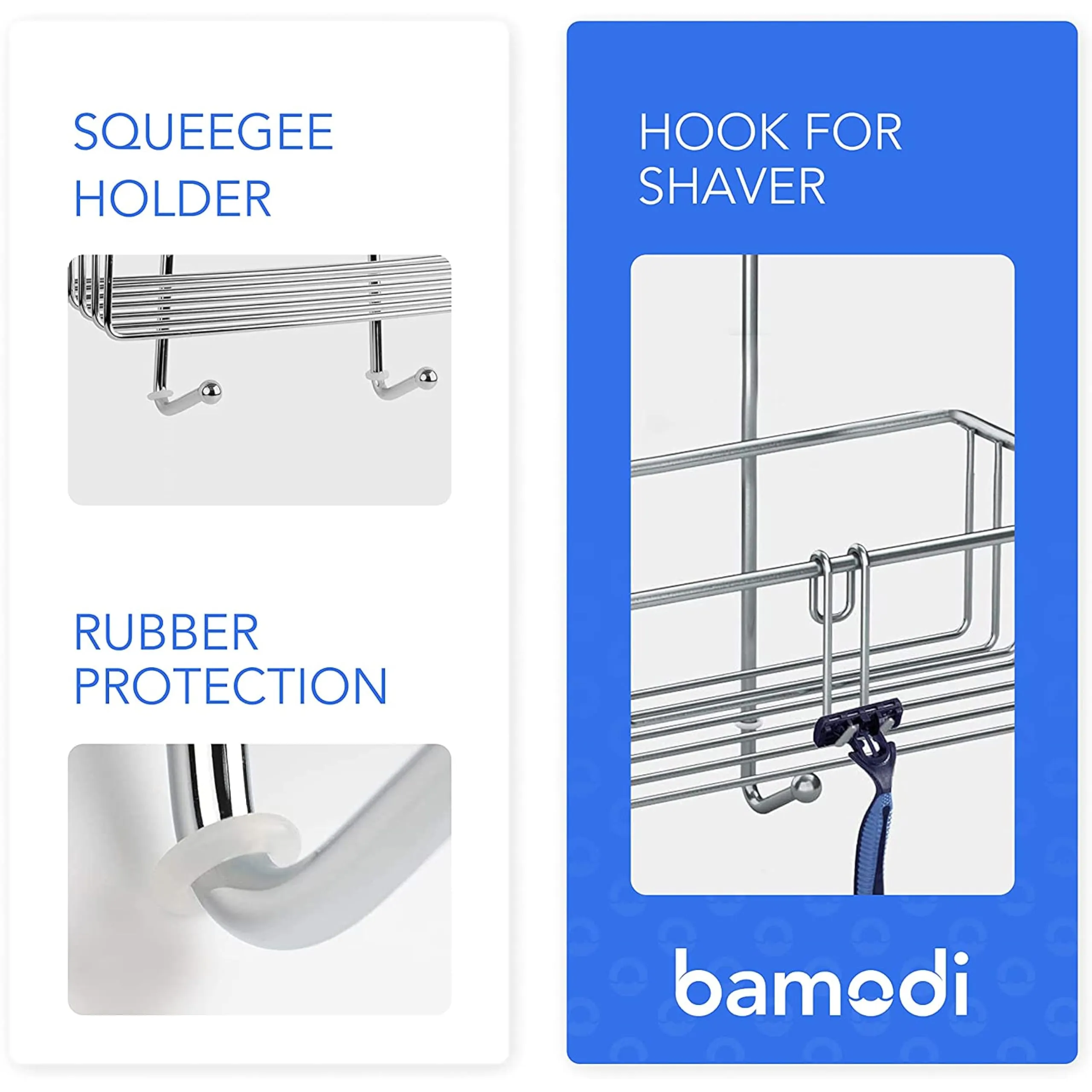 Bamodi Shower Caddy Hanging Stainless Steel Rustproof Bathroom 15.7x9.8x5 Inches