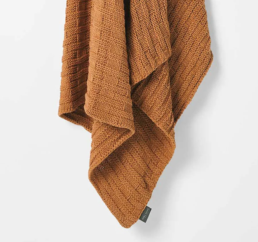 Basket Weave 130x180cm Throw Bronze