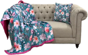 Beautiful Floral Geometrical Velvet Throw Cushion Set