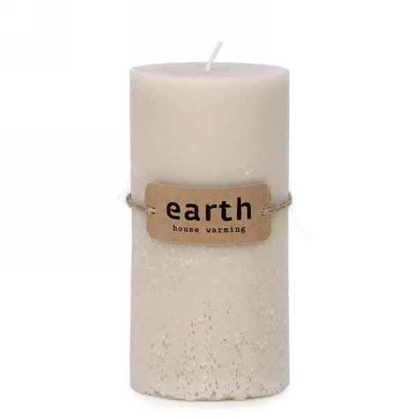 BEIGE EARTH PILLAR CANDLE 5.5" UNSCENTED