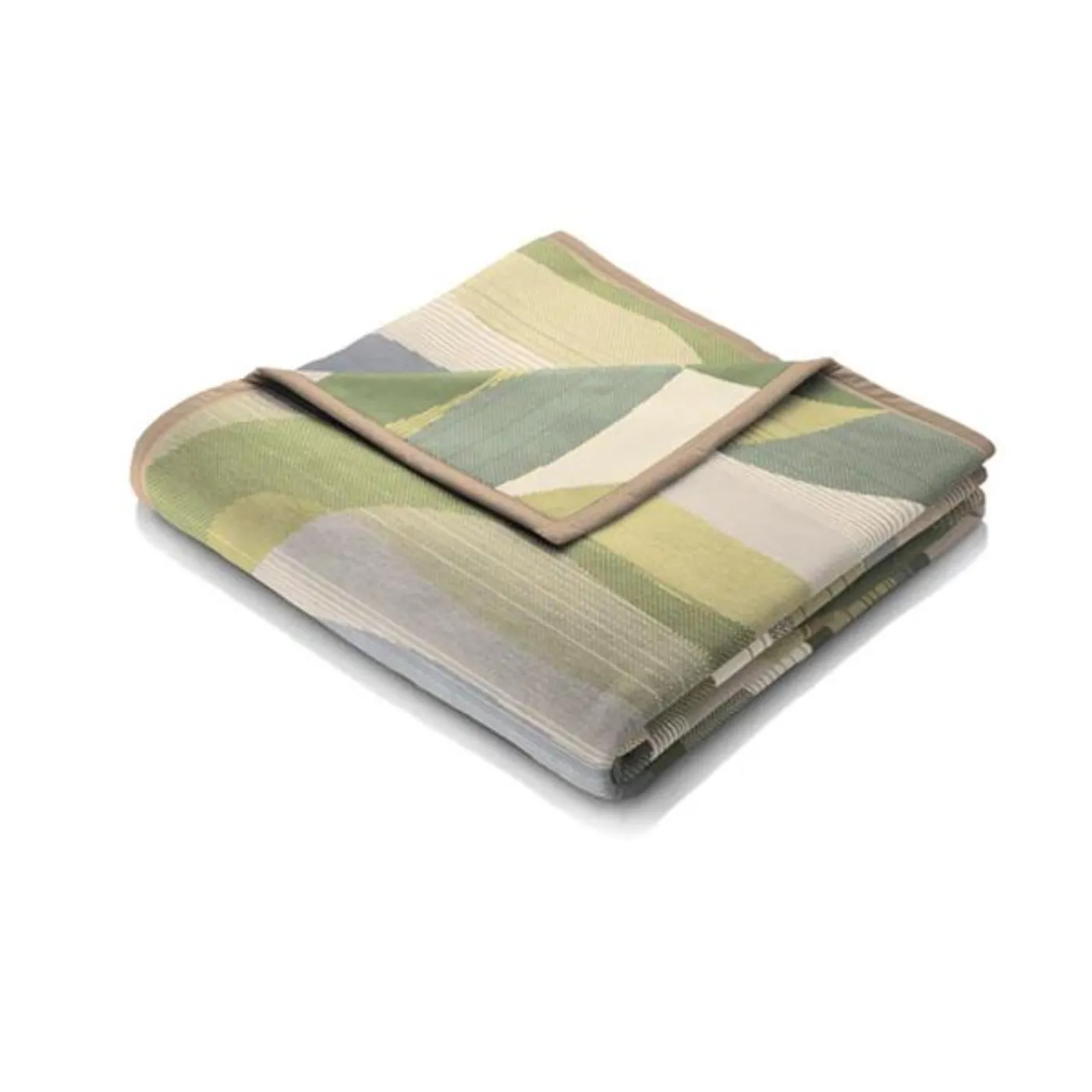Biederlack Cotton Home Waves Grey/Green | 140x180