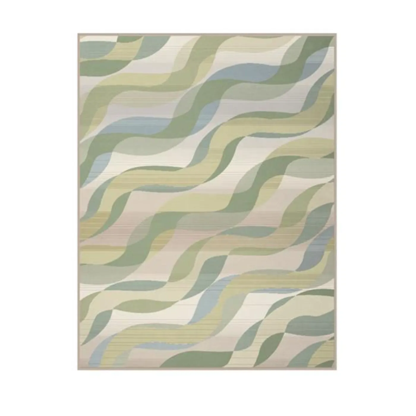 Biederlack Cotton Home Waves Grey/Green | 140x180