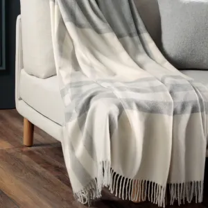 Biederlack Plaid Helsinki Cream Throw 130x170