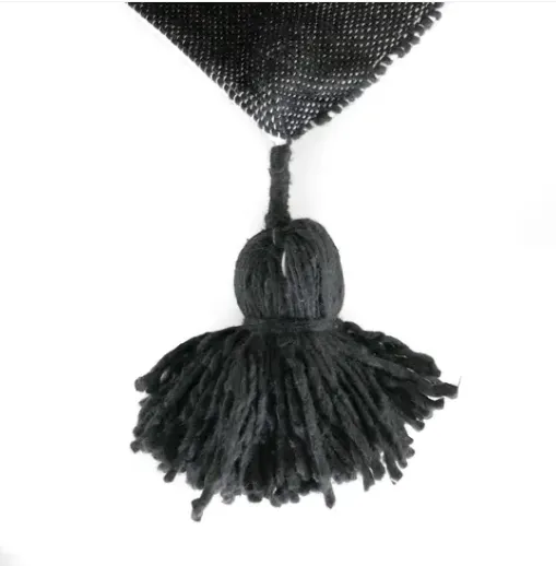 Black Tassel Throw Blanket, Two Sizes