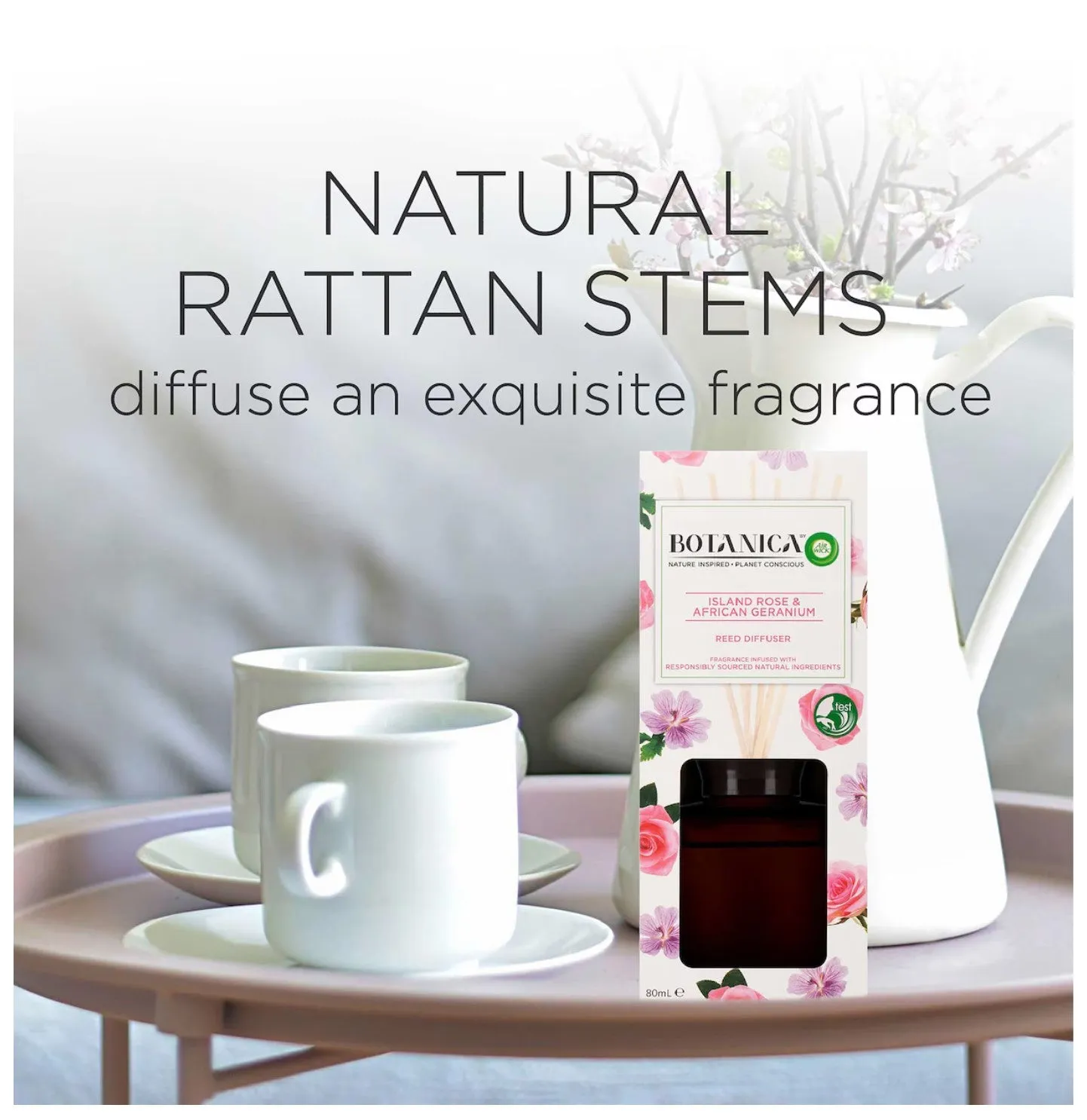 Botanica Island Rose & African Geranium Reed Diffuser | 80mL