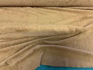 CAMEL Brown Pure Cotton Thick LUXURY TOWELLING Fabric by Truly Sumptuous