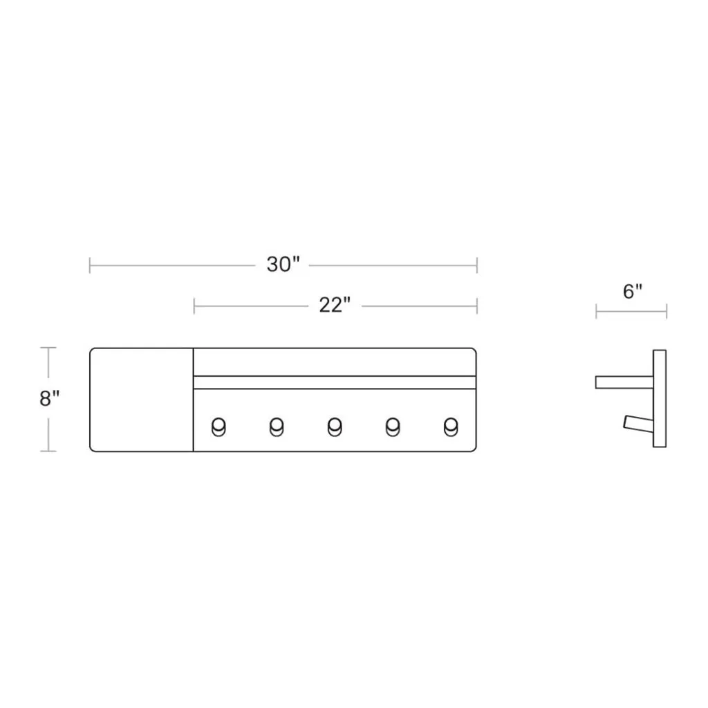 Candid Wall Shelf with Hooks