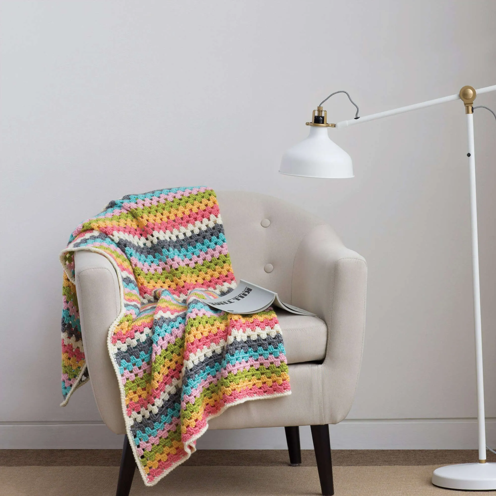 Caron Crochet Granny Stripes Afghan