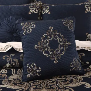 Caruso 18" Square Embellished Decorative Throw Pillow