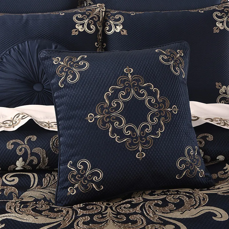 Caruso 18" Square Embellished Decorative Throw Pillow
