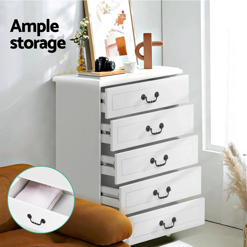 Chest of Drawer Tallboy Dresser Table Storage Cabinet Bedroom Hampton Style