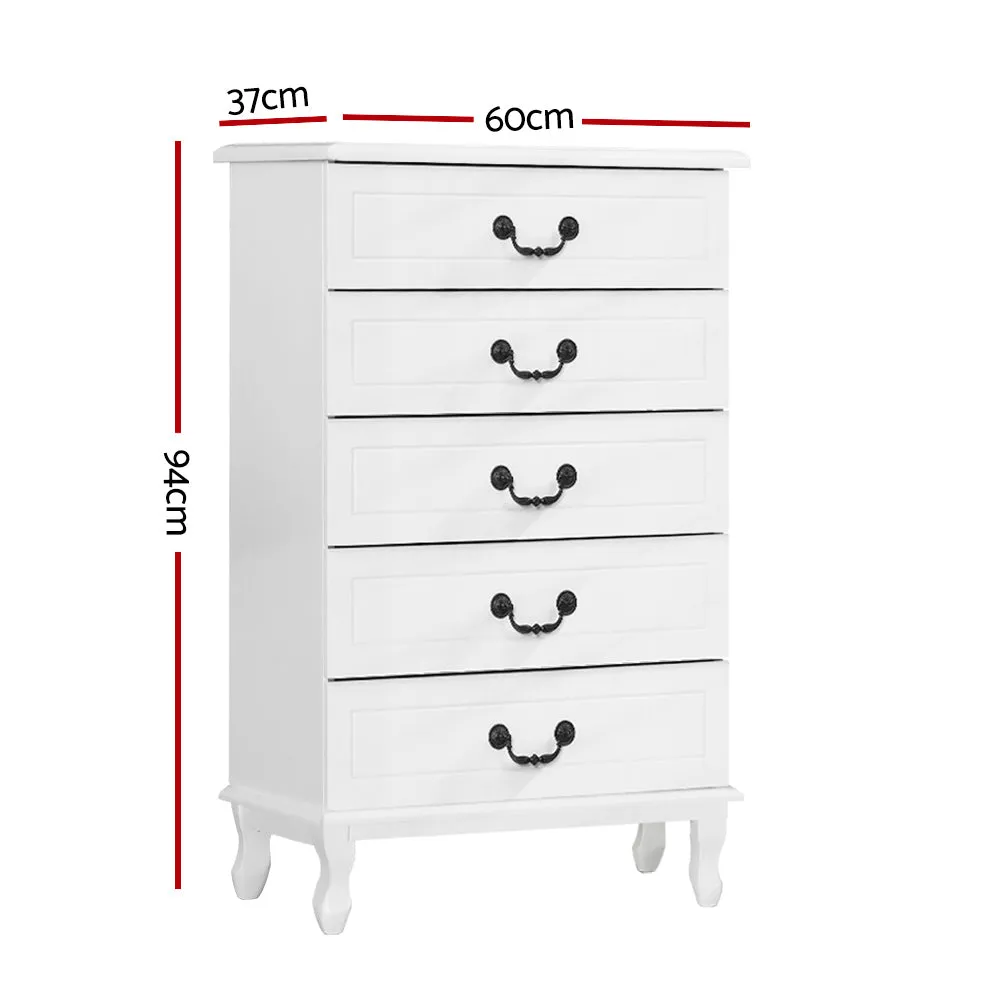 Chest of Drawer Tallboy Dresser Table Storage Cabinet Bedroom Hampton Style