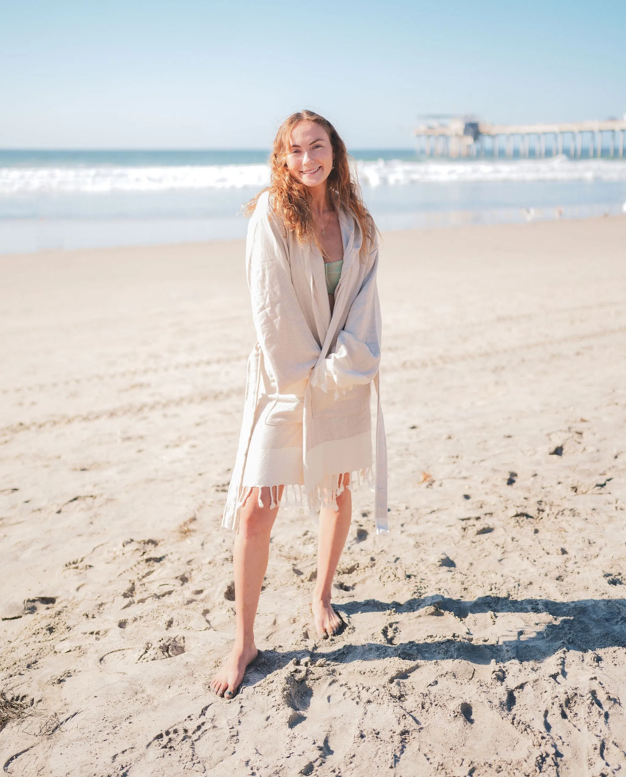 CHEVRON COTTON TURKISH BATHROBE