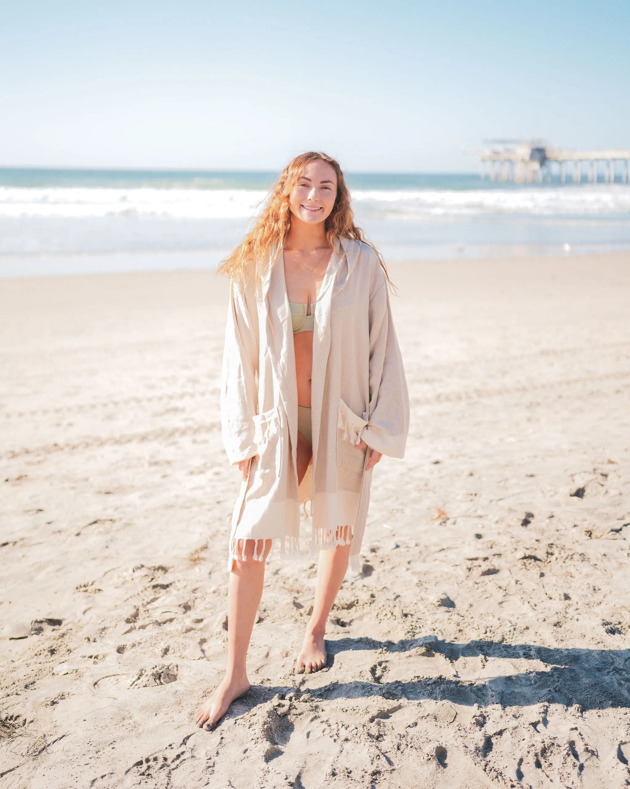 CHEVRON COTTON TURKISH BATHROBE