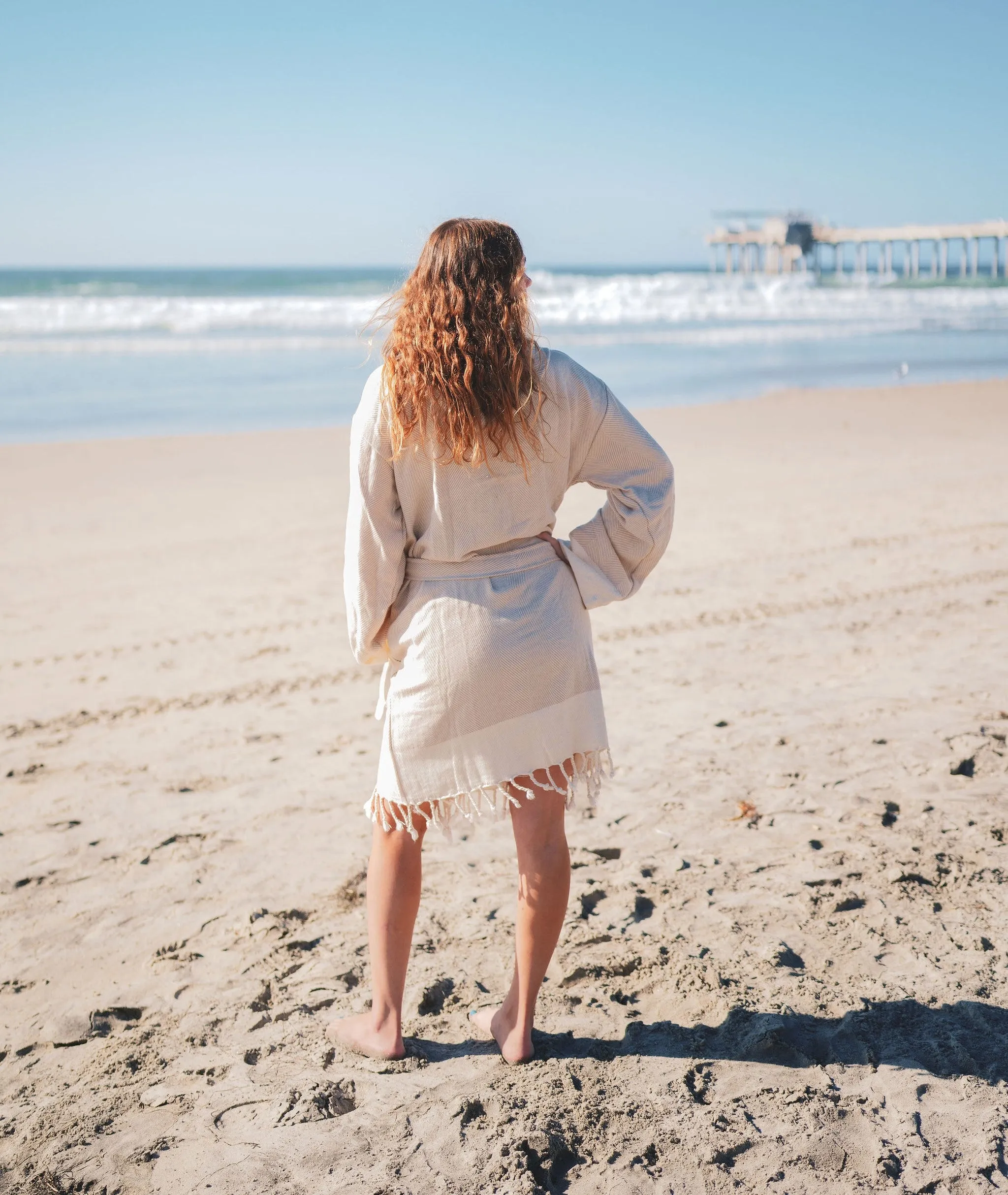 CHEVRON COTTON TURKISH BATHROBE