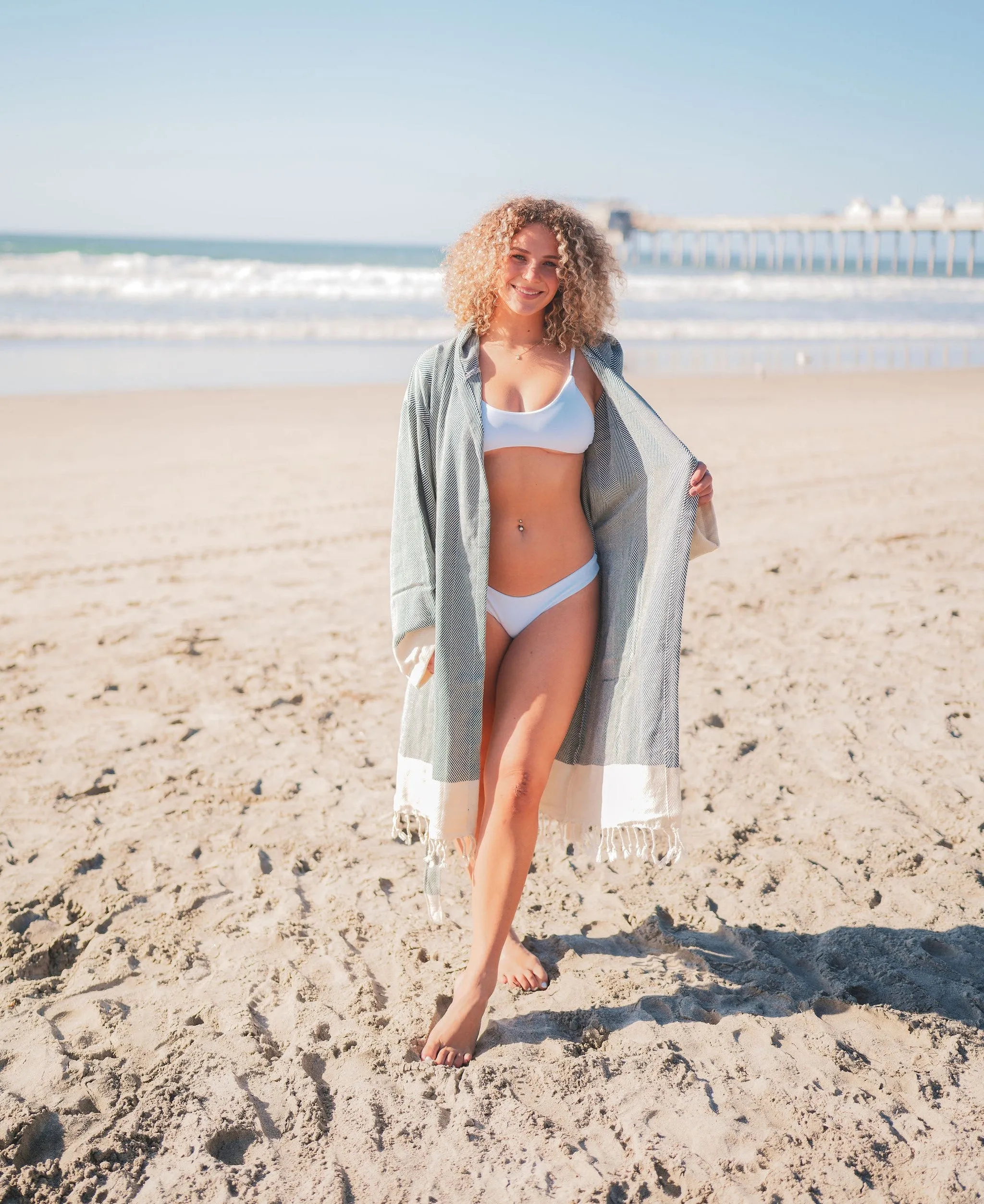 CHEVRON COTTON TURKISH BATHROBE