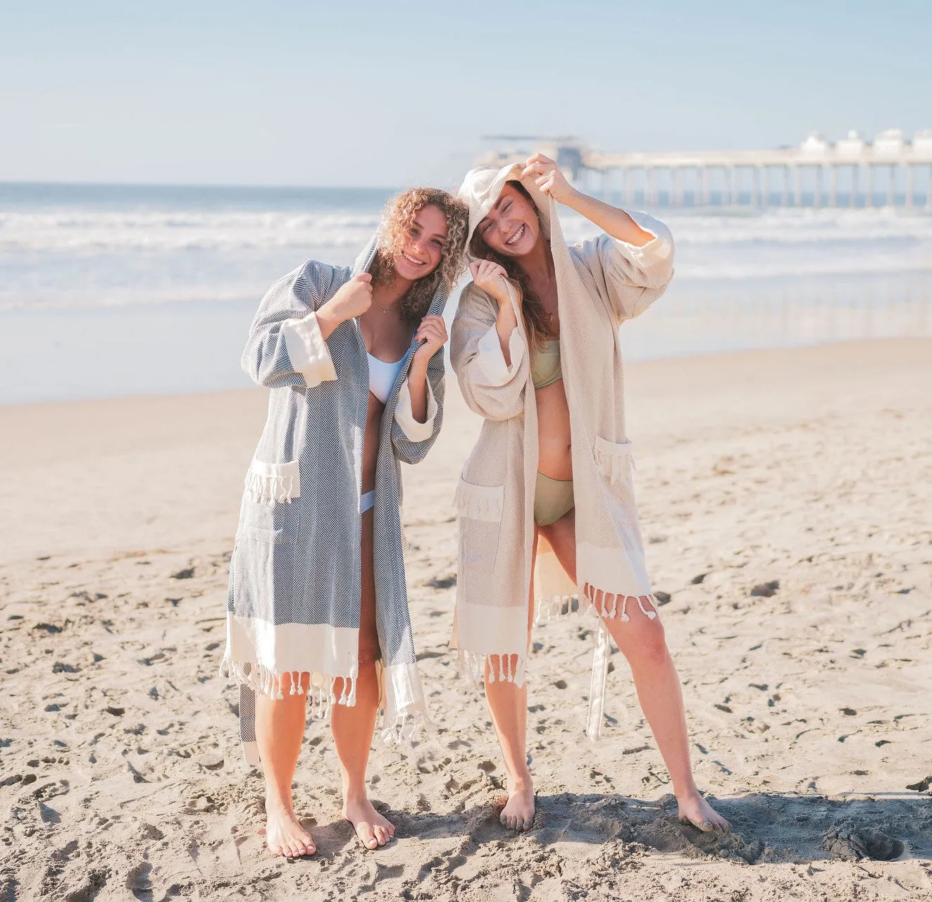 CHEVRON COTTON TURKISH BATHROBE