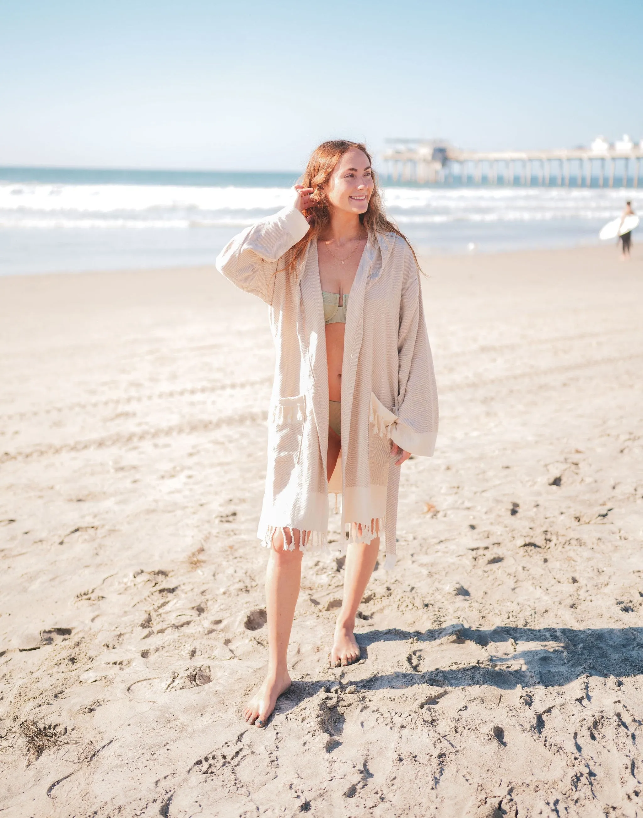 CHEVRON COTTON TURKISH BATHROBE