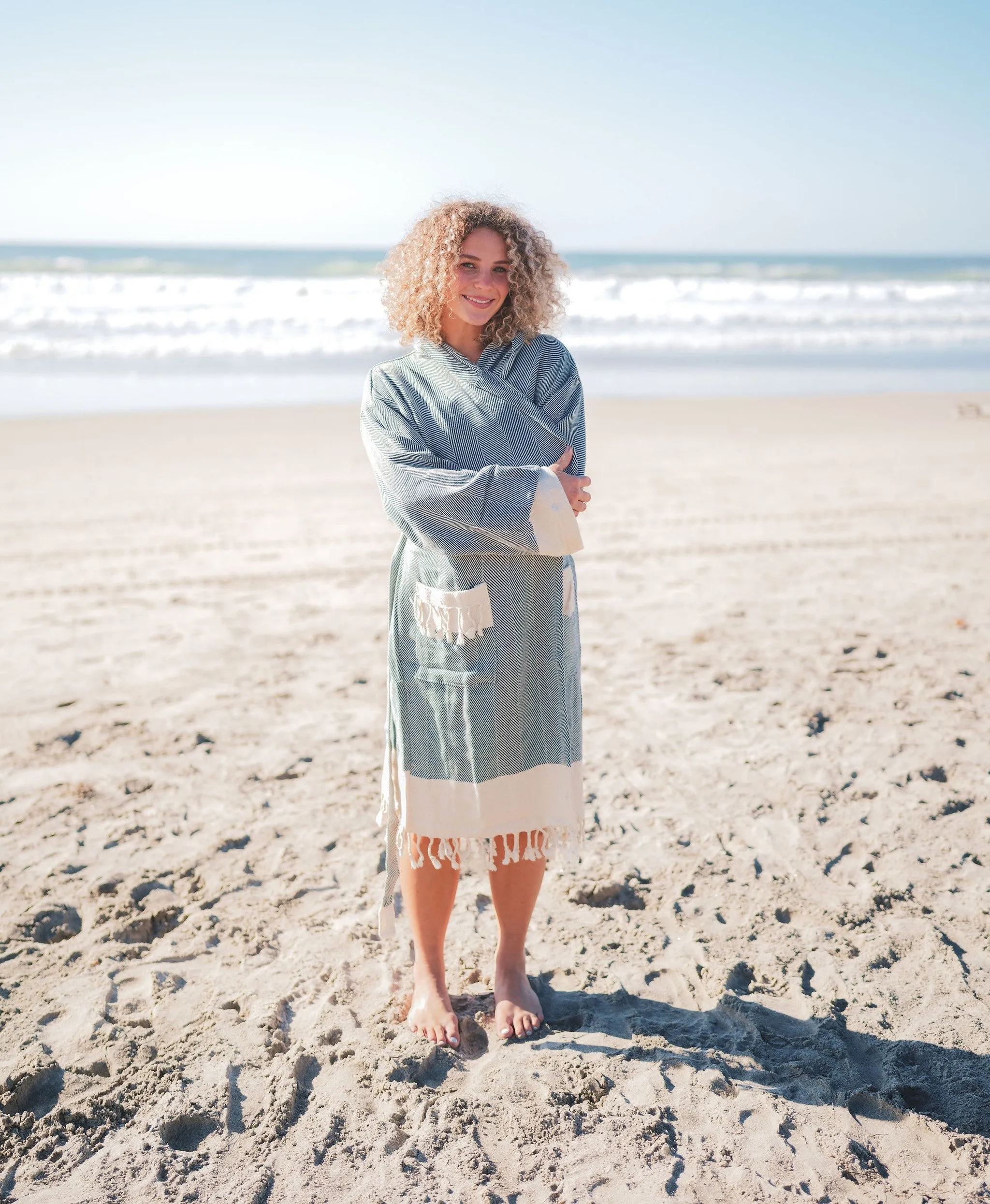 CHEVRON COTTON TURKISH BATHROBE