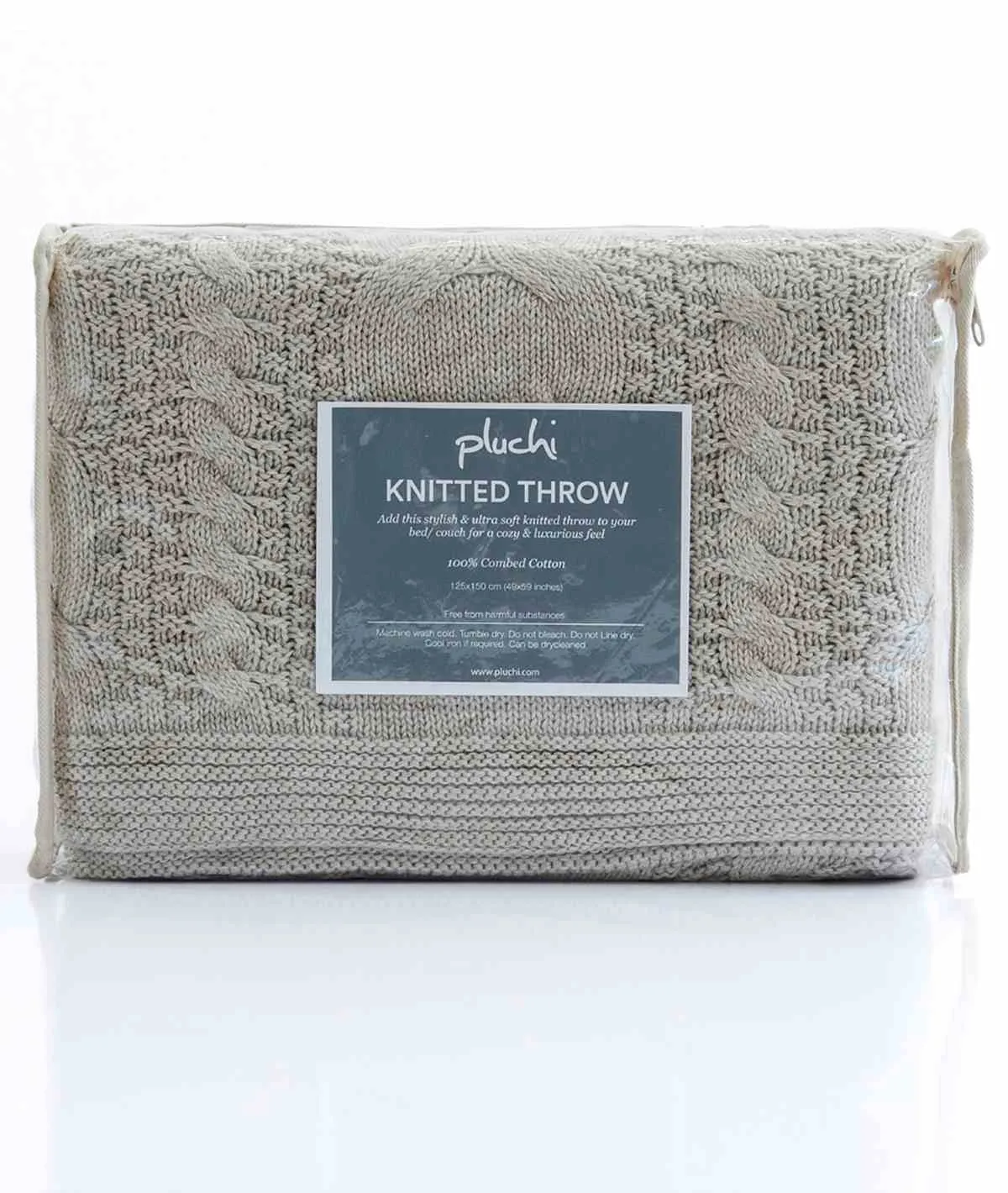 Classical Throw Pale Whisper 100% Cotton Knitted All Season AC Throw Blanket
